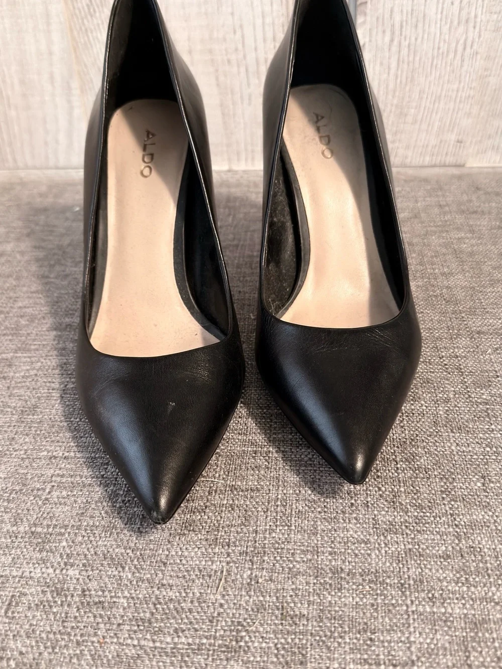 Aldo Black Pointed-Toe Leather Pumps